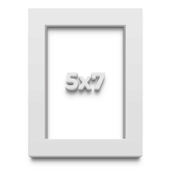 5x7 Shadow Box High Gloss White Display Frame | 1.625 Inches Deep | 1 Inch Moulding Width | Solid