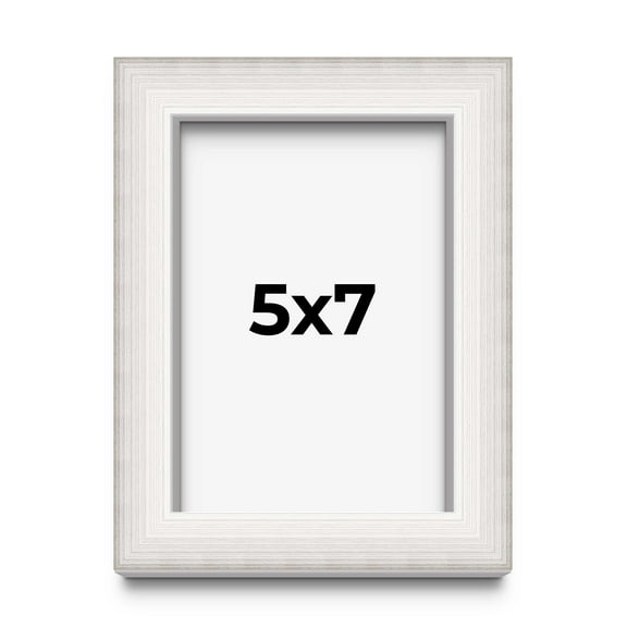 5x7 Shadow Box Silver Brushed Striped Display Frame | 1.625 Inches Deep | 1 Inch Moulding Width |