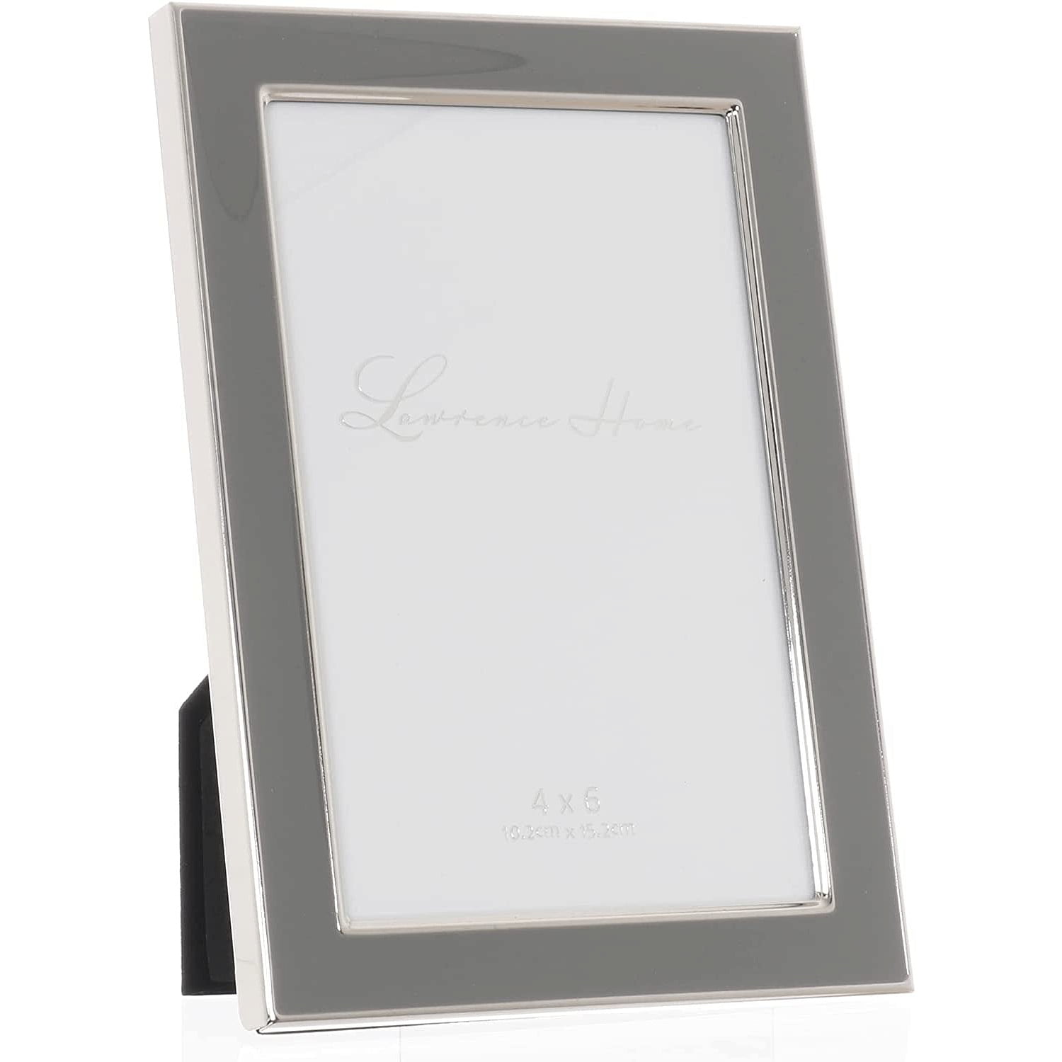 Gray 5x7 Polished Metal and Enamel Picture Frame
