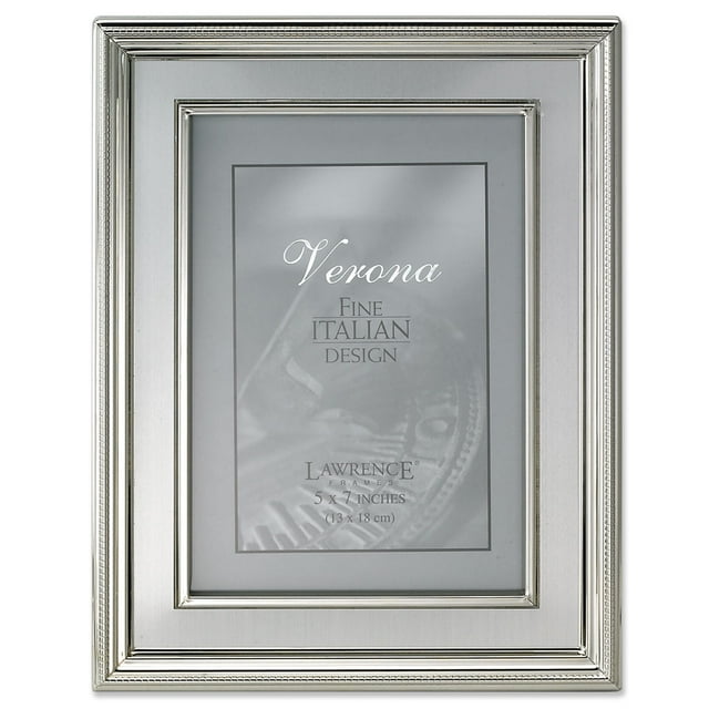 5x7 Silver Plated Metal Picture Frame - Brushed Silver Inner Panel ...