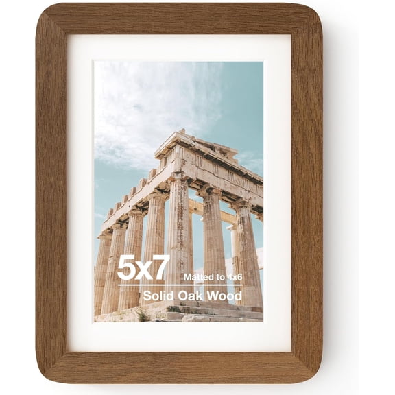 5x7 Solid Oak Wood Photo Frame
