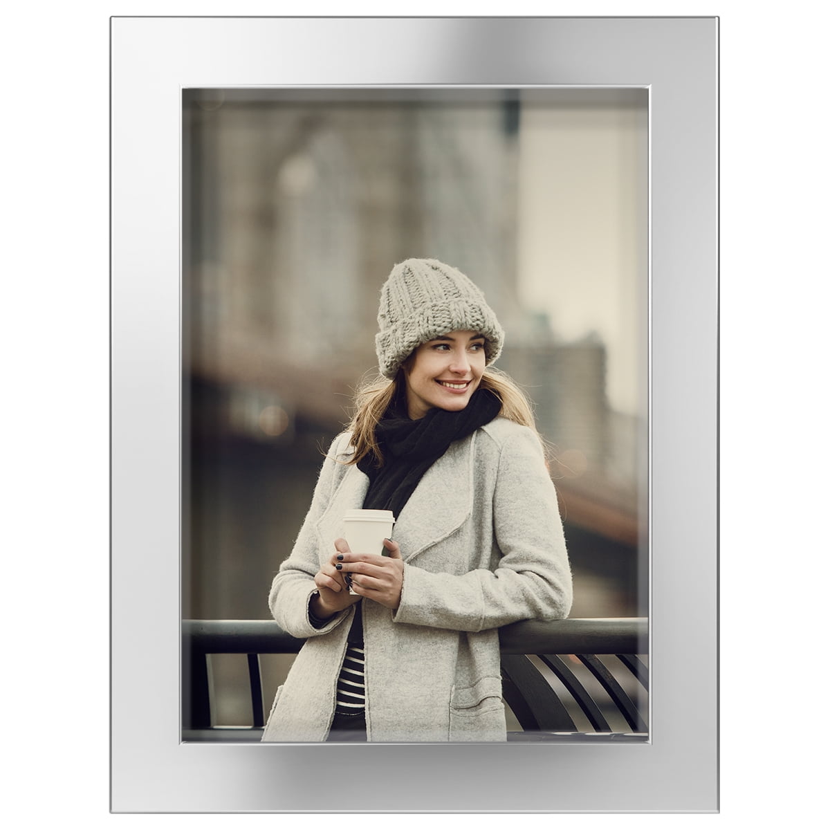 5x7 Solid Wood Picture Frame - Silver