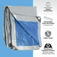 thumbnail image 1 of 5x7 Waterproof Plastic Tarp, 5 Mil, Grommets Every 18 Inches, Reversible Blue/Silver, Multipurpose Rain Cover for Outdoor, Garden, Camping, Emergency, 1 of 6