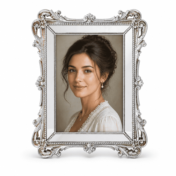 5x7 Vintage Picture Frame , Baroque Silver Picture Frames,Vertically or Horizontally, Wall Hanging and Tabletop Display,Perfect Gift Choice,Photo Display