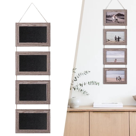 5x7 Wall Hanging Picture Frames Collage with 4 Openings, #C