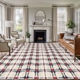 thumbnail image 1 of 5x7 Washable Area Rug, Buffalo Plaid Non-Slip Large Rectangle Rug for Living Room Bedroom, Retro Red Black Linen Pattern Indoor Floor Mat for Home Decor, 1 of 9