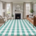 thumbnail image 1 of 5x7 Washable Area Rug, Green White Non-Slip Large Rectangle Rug for Living Room Bedroom, Grey Buffalo Plaid Texture Indoor Floor Mat for Home Decor, 1 of 9