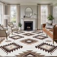 thumbnail image 1 of 5x7 Washable Area Rug, Khaki Brown Non-Slip Large Rectangle Rug for Living Room Bedroom, Aztec Ethnic Southwestern Native Geometric Indoor Floor Mat for Home Decor, 1 of 9