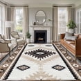 thumbnail image 1 of 5x7 Washable Area Rug, Vintage Aztec Non-Slip Large Rectangle Rug for Living Room Bedroom, Ethnic Tribal Style Brown Mottled Geometric Indoor Floor Mat for Home Decor, 1 of 9