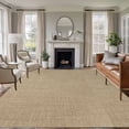 thumbnail image 1 of 5x7 Washable Area Rug, Vintage Linen Non-Slip Large Rectangle Rug for Living Room Bedroom, Pastoral Brown Linen Texture Farmhouse Indoor Floor Mat for Home Decor, 1 of 9