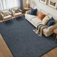 thumbnail image 1 of 5x7 Washable Area Rugs for Bedroom Living Room, Low Pile Thin Rug Solid Color, Non-Slip Carpet Indoor for Home Decor (Navy Blue), 1 of 8