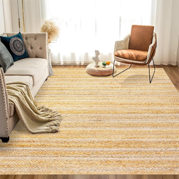 5x7 Washable Modern Plaid Rug – Foldable Thin Non-Slip Non-Shedding Easy-Care Carpet for Living Room Bedroom Kitchen Dining Room.
