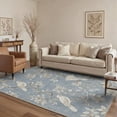 thumbnail image 1 of 5x7 Washable Rugs for Living Room and Bedroom, Machine Washable Non Slip Low Pile Lightweight Area Rugs, Modern Farmhouse Print Pattern Rug for Indoor Home Decor Bird Branch, Dusty Blue, 1 of 5