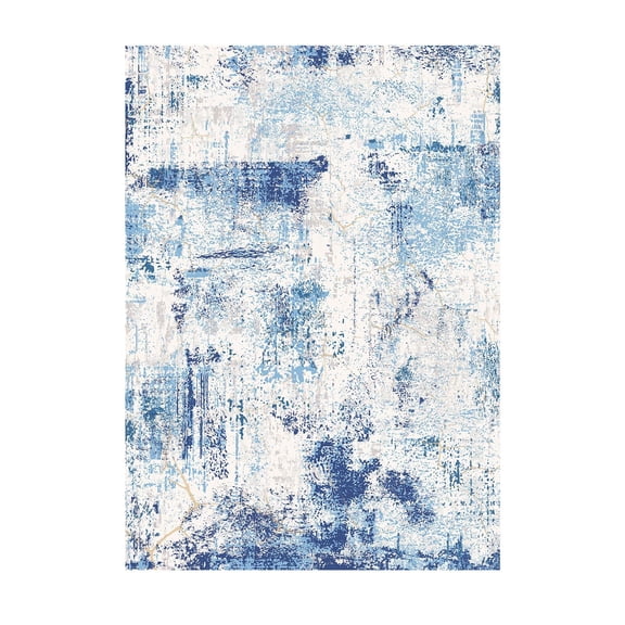 5x7 Washable Rugs for Living Room,Non-S Soft Carpet,Pet Safe Indoor Floor Mat for Bedroom,Office,Nursery,Entryway in Blue,Easy Clean Modern Area Rug
