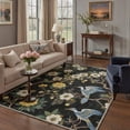 thumbnail image 1 of 5x7 Washable Rugs for Living Room Non Slip Backing Low Pile Lightweight Print Pattern Area Rugs for Bedroom Indoor Modern Farmhouse Decor Avian Blossom, Ink Black, 1 of 5