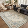 thumbnail image 1 of 5x7 Washable Rugs for Living Room Non Slip Backing Low Pile Lightweight Print Pattern Area Rugs for Bedroom Indoor Vintage Floral Dusty Beige, 1 of 5