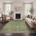 thumbnail image 1 of DEORAB 5x7 Area Rugs Persian Olive Green Low Pile Lightweight Machine Washable Non Slip Indoor Rug for Living Room, Bedroom, 1 of 7