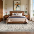 thumbnail image 1 of 5x7 Washable Vintage Area Rug - Boho Distressed Oriental, Non-Slip Soft Accent for Living Room, Kitchen & Office, Beige, 1 of 10