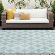 8ft Round Water Resistant, Large Indoor Outdoor Rugs for Patios, Front ...