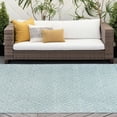 thumbnail image 1 of 5x7 Water Resistant, Indoor Outdoor Rugs for Patios, Front Door Entry, Entryway, Deck, Porch, Balcony | Outside Area Rug for Patio | Aqua, Tribal | Size: 5' x 6'11'', 1 of 8
