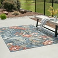 thumbnail image 1 of 5x7 Water Resistant, Indoor Outdoor Rugs for Patios, Front Door Entry, Entryway, Deck, Porch, Balcony | Outside Area Rug for Patio | Blue, Floral | Size: 5'1'' x 7'3'', 1 of 9