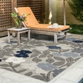 thumbnail image 1 of Oasis Modern Floral Blue and Cream Polypropylene Indoor Outdoor Area Rug, 5'x7' Rectangle, 1 of 8