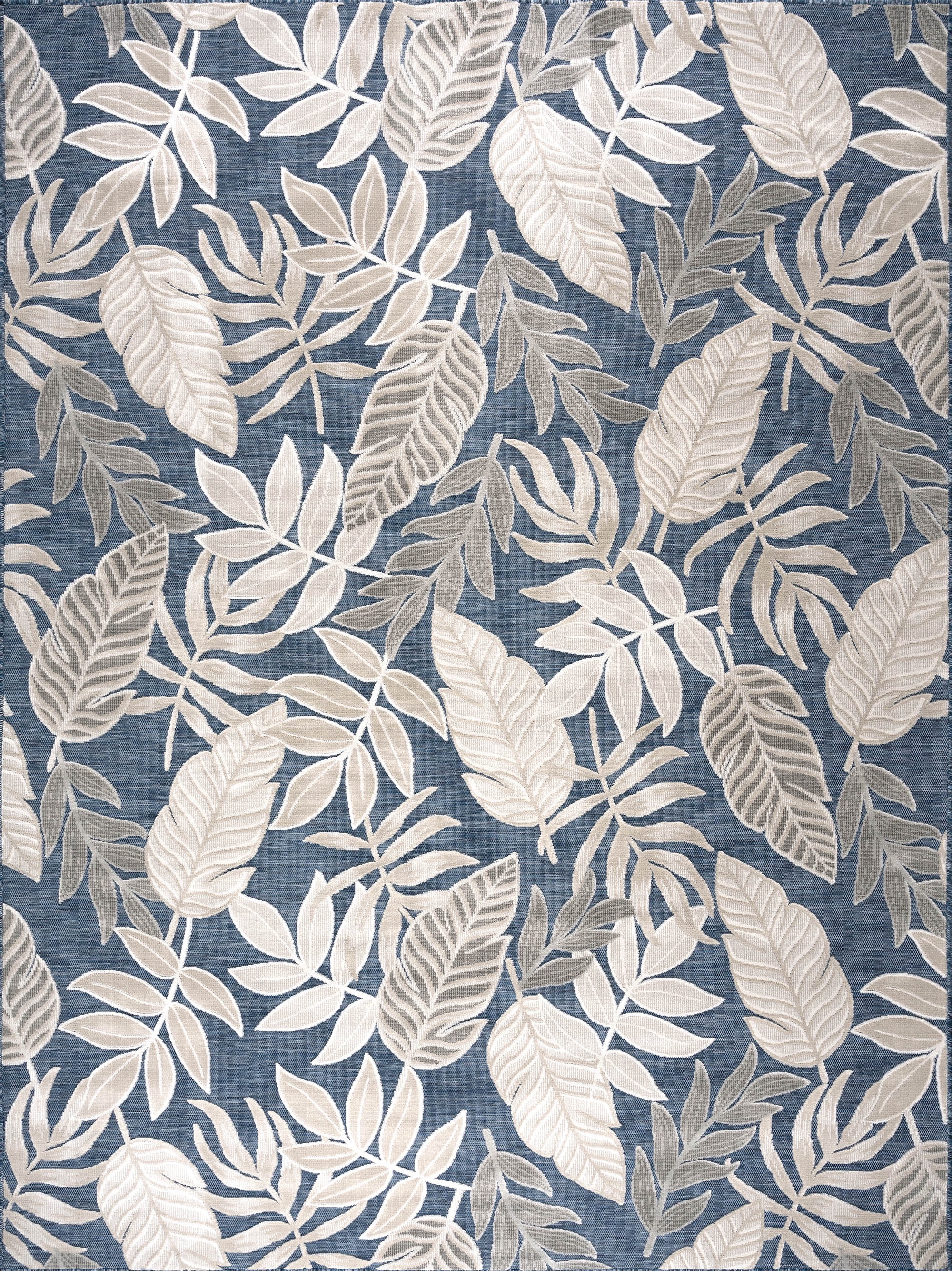 5x7 Water Resistant, Indoor Outdoor Rugs for Patios, Front Door Entry, Entryway, Deck, Porch, Balcony | Outside Area Rug for Patio | Dark Blue, Floral | Size: 5'1'' x 7'3''
