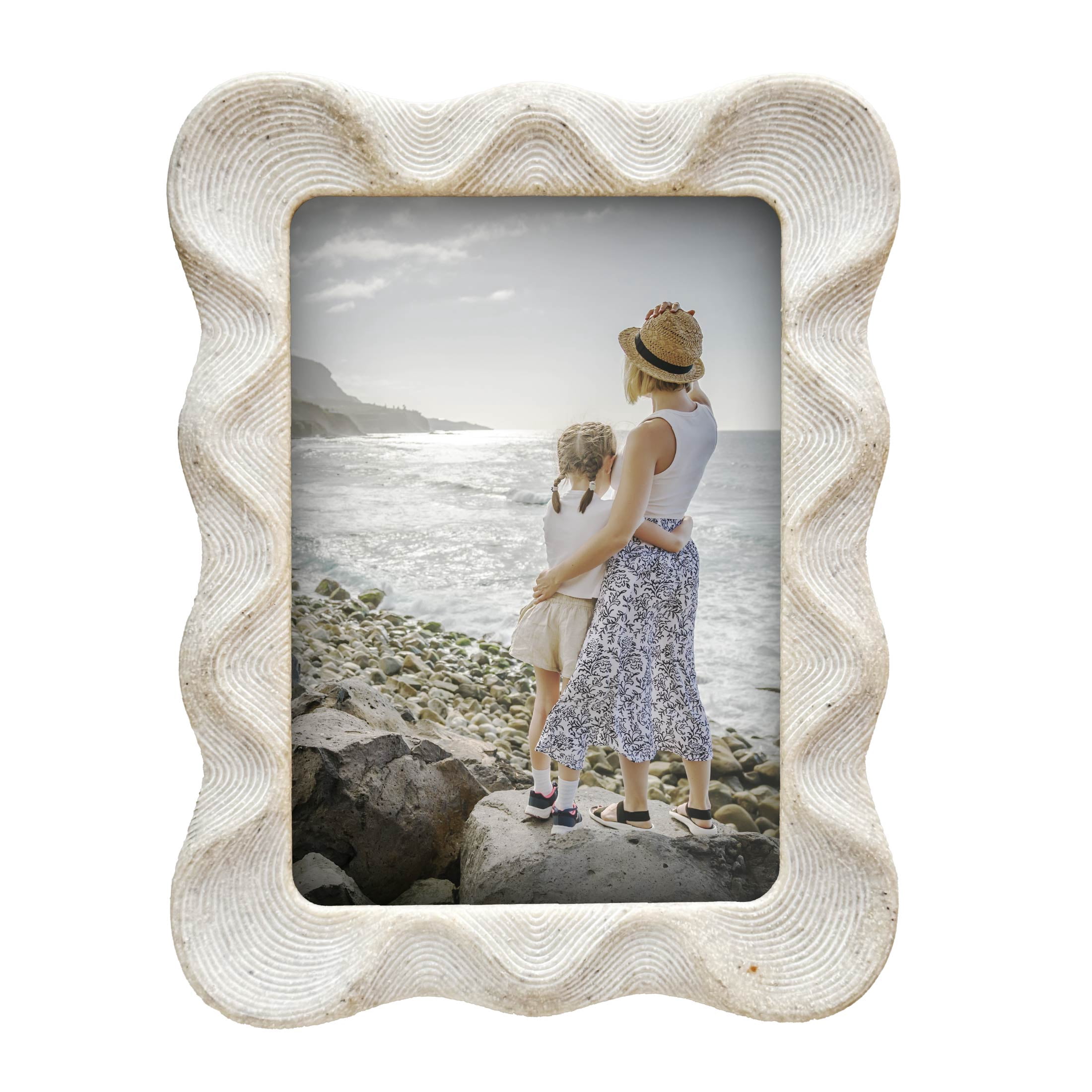 OneDesign Home Wavy Artisan 5x7 Sandstone Picture Frame