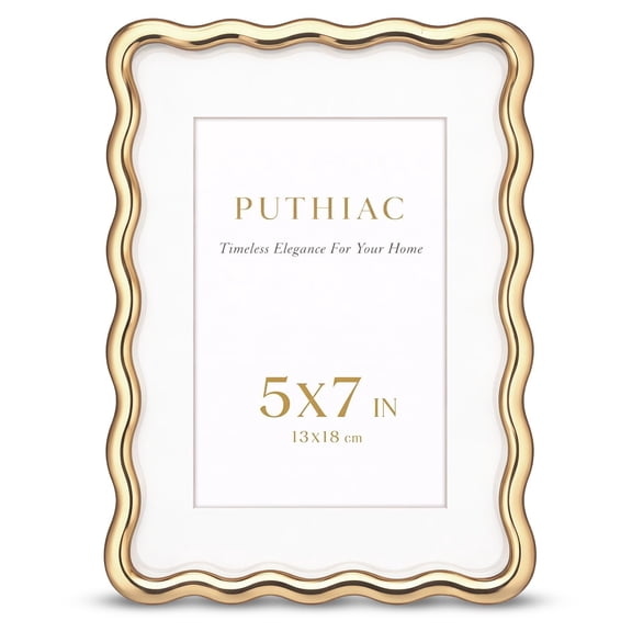 5x7 Wavy Picture Frame Zinc Alloy Tempered Glass