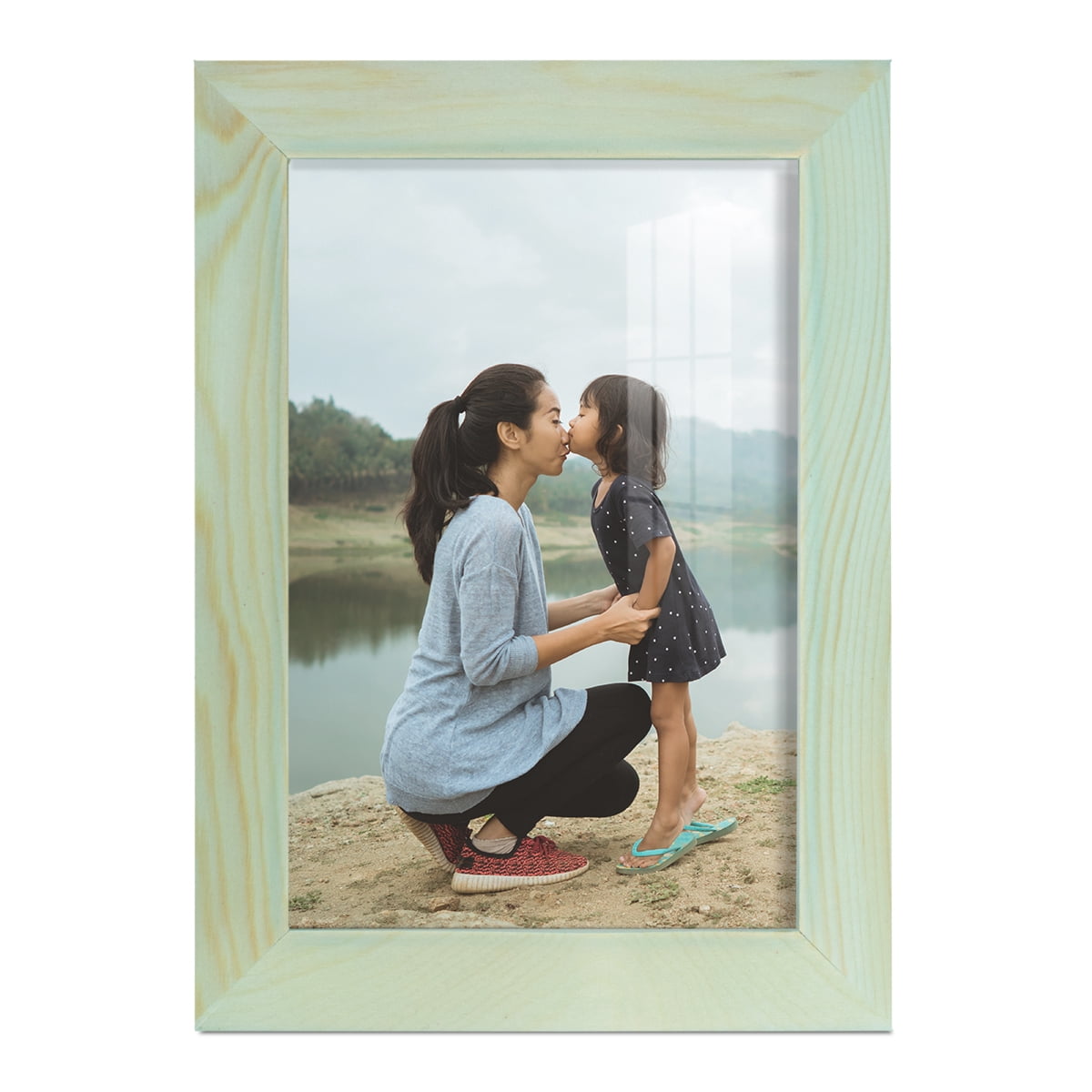 5x7 Wood Grain Picture Frame - Seafoam Green