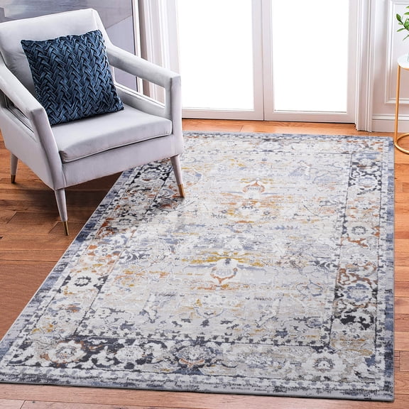 5x7 /grey Loom & Area Rug - And Stain-, Non-shedding For Dining Room Floor Ideal Entryways, Stain ,