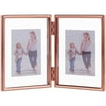 5x7 inch Folding Double Metal Photo Frames DoubleSided Metal and Glass