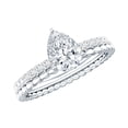 thumbnail image 1 of Rosec Jewels Pear Lab Grown Diamond Designer Teardrop Engagement Ring, 0.6 Ct, EF-VS Grade, 10K White Gold, US 9.00, 1 of 8