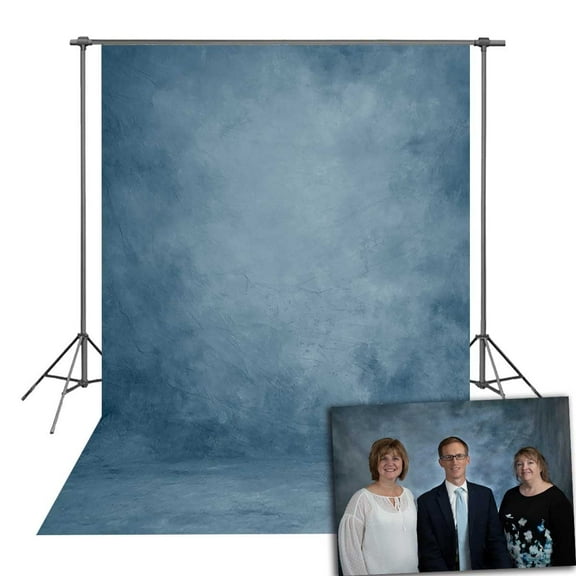 5x7FT Abstract Blue Portrait Backdrop Graduation Backdrop Solid Color Photography Background Party Decor Studio Props