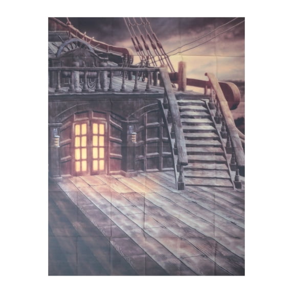 5x7FT Vinyl Studio Photography Backdrop Retro Pirate Ship Photo Background
