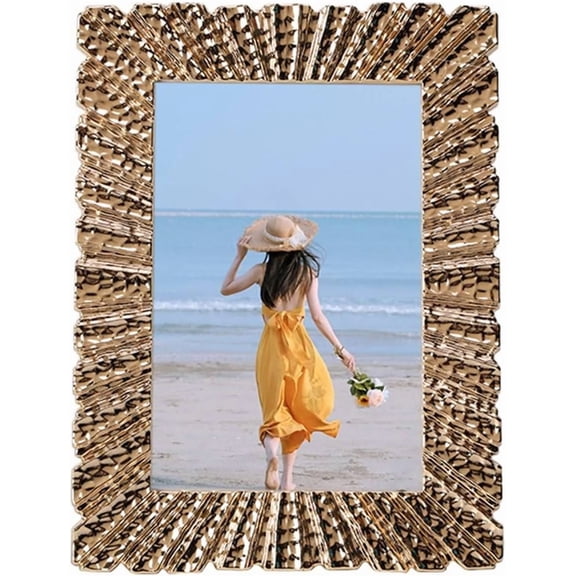 5x7Photo Frames Display Horizontal or Vertical, Certificate Frames Metal Tabletop, Picture Frame Wedding for Bedroom, Gold,Photo Display,tabletop hanging,Gift Ideas,Home Decor
