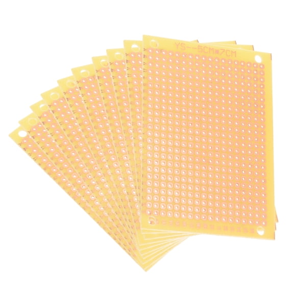5x7cm Single Sided Universal Printed Circuit Board Coppered Yellow 10pcs