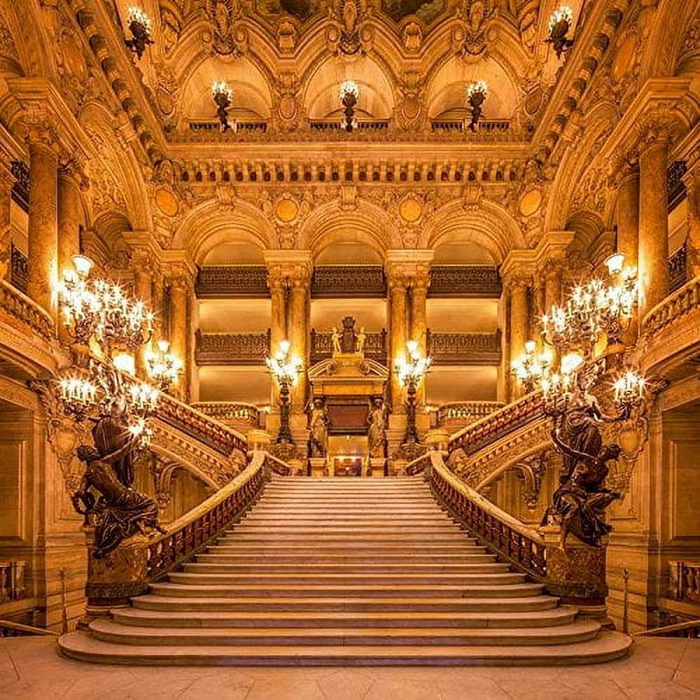 5x7ft Beauty Beast Hall Stairs Staircase Night Candles Stage backdrop  wedding Background