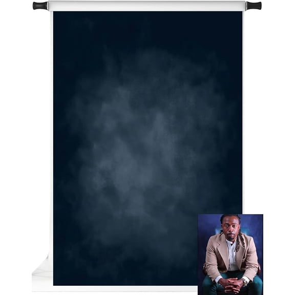 5x7ft Dark Blue Abstract Backdrops Microfiber Portrait Background for Photoshoot Photography