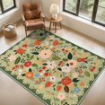 thumbnail image 1 of 5x7ft Floral Area Rug, Machine Washable Ultra Soft Low Pile Non Slip Non Shedding Accent Floor Carpet for Living Room, Bedroom, Dining Room, Office (Beige), 1 of 5