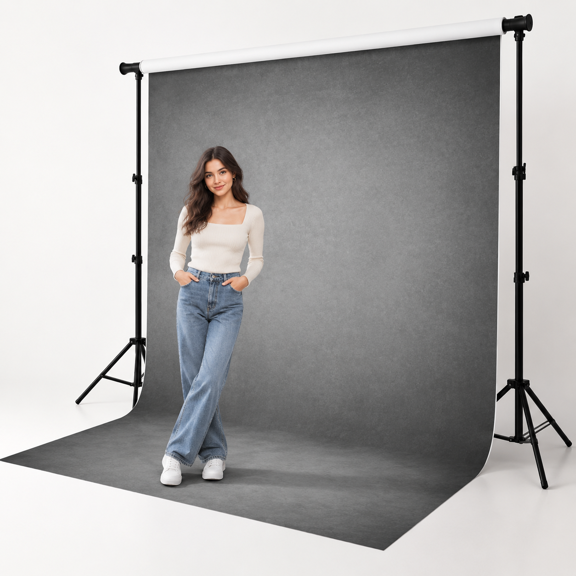 5x7ft Gray Microfiber Photography Backdrop for Headshots and Portraits