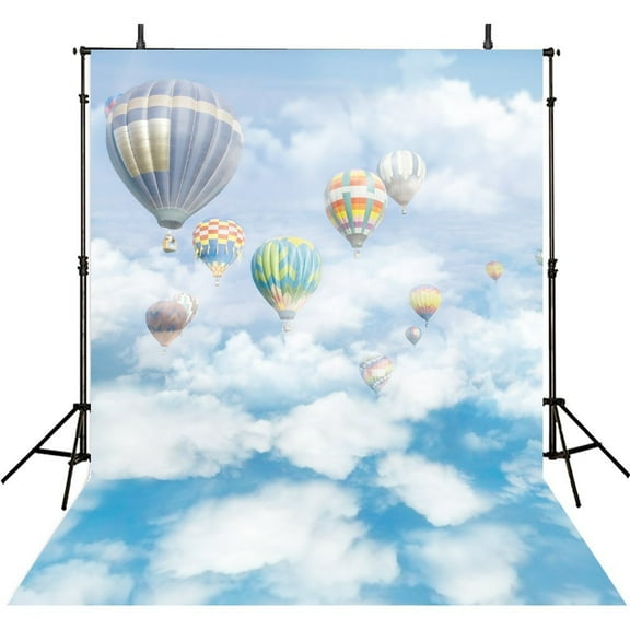 5x7ft Happy Birthday Photography Backdrops Photography Hot Air Balloon Photo Backgrounds Children Party Photographic For Backgrounds