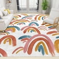 thumbnail image 1 of 5x7ft Minimalist Boho Rainbow Rugs For Bedroom, Area Rug, Cartoon Colorful Stripes Floor Mats, Fluffy Carpet Low Pile Comfortable Durable For Living Room Girl Room Sun Room Yoga Studio, 1 of 7