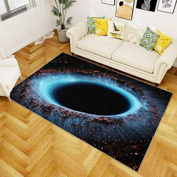 5x7ft Optical Illusion Rug Hole - Optical Illusion Rug - 3D Vortex Visual Illusion Area Rug - Soft Washable Non Slip Low Pile Kids Wormhole Carpet