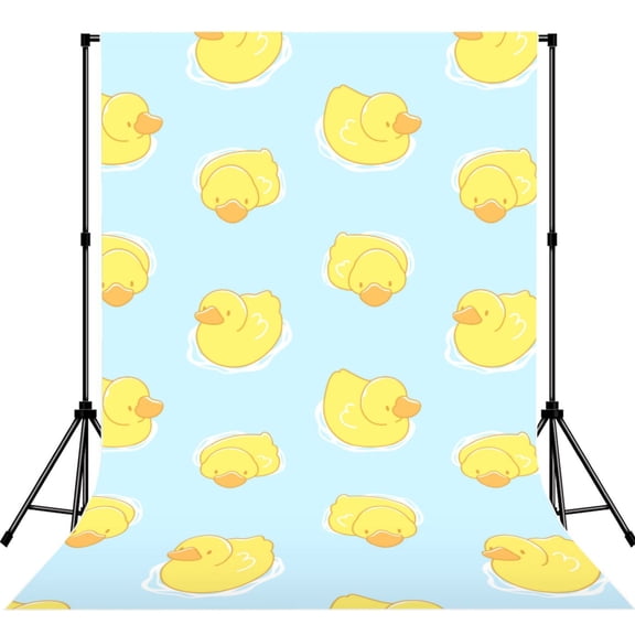 5x7ft Photography Backdrop Photo Studio Background with 4-inch Rod Pocket, Soft Screen, Cute Yellow Duck Swim