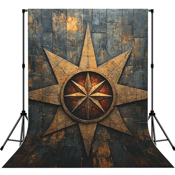 5x7ft Photography Backdrop Photo Studio Background with 4-inch Rod Pocket, Soft Screen, Magic Rune Stars
