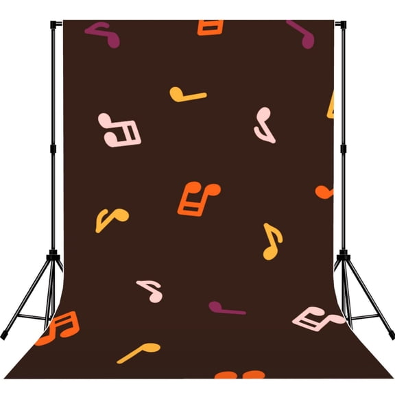 5x7ft Photography Backdrop Photo Studio Background with 4-inch Rod Pocket, Soft Screen, Musical Notes Music