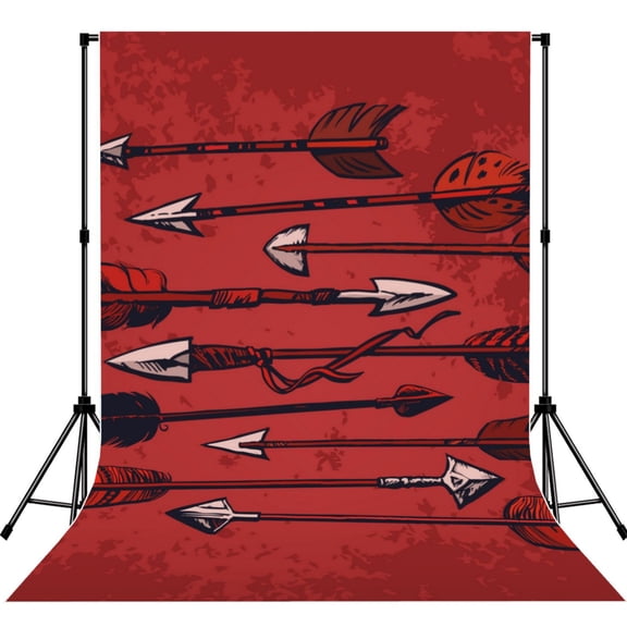 5x7ft Photography Backdrop Photo Studio Background with 4-inch Rod Pocket, Soft Screen, Vintage Ethnic Indian Arrows
