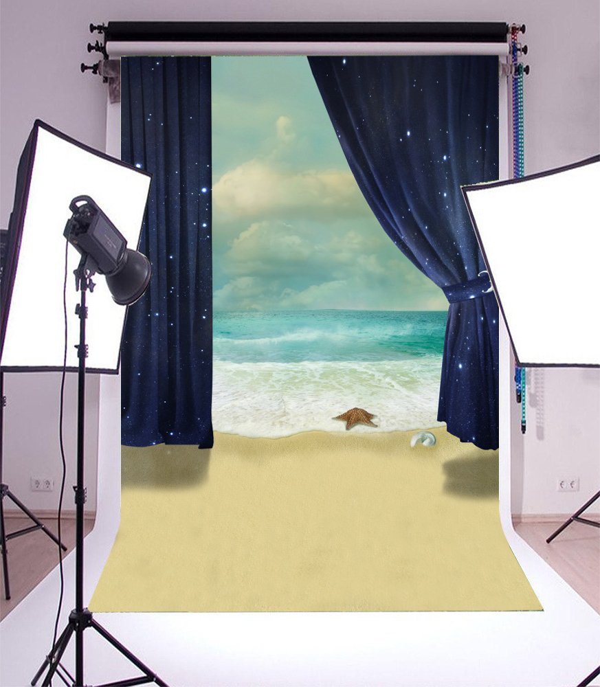 5x7ft Photography Backdrop Studio Props Photo Studio Backgrounds Sunshine Beach Blue Sky Backdrop Screen For Wedding - View #12