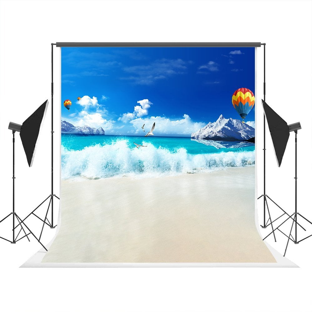 5x7ft Photography Backdrop Studio Props Photo Studio Backgrounds Sunshine Beach Blue Sky Backdrop Screen For Wedding - View #8